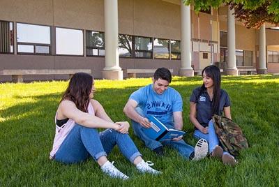 Students on grass